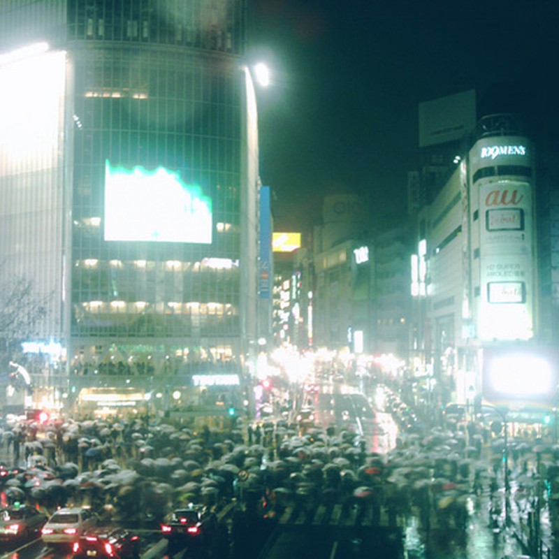 雨の日、渋谷にて。