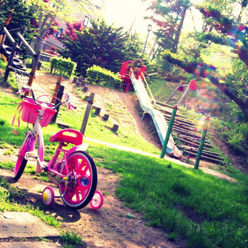 ピンクの自転車