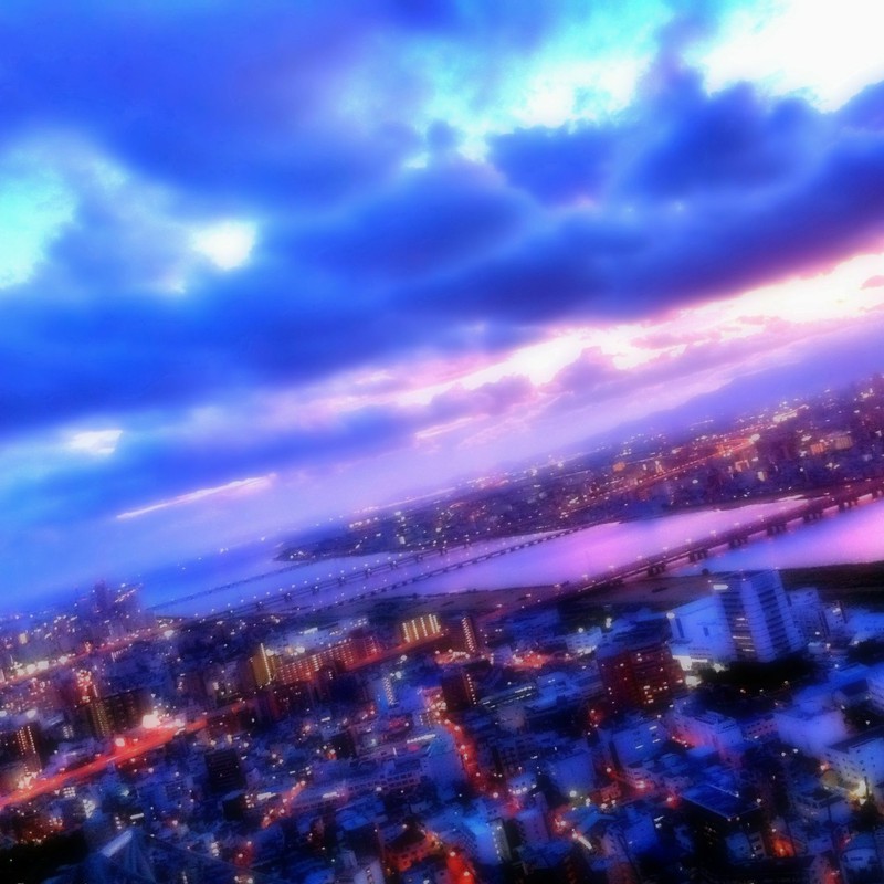 水の都大阪の夕景