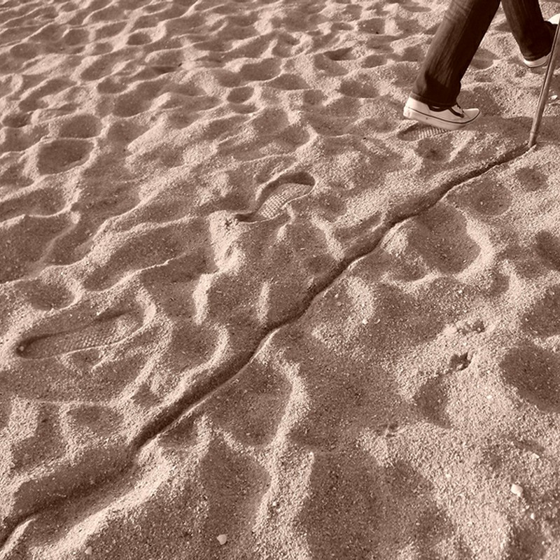 砂浜で