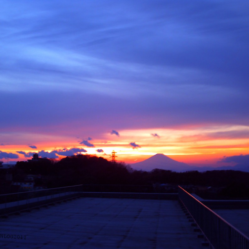 屋上から富士山。