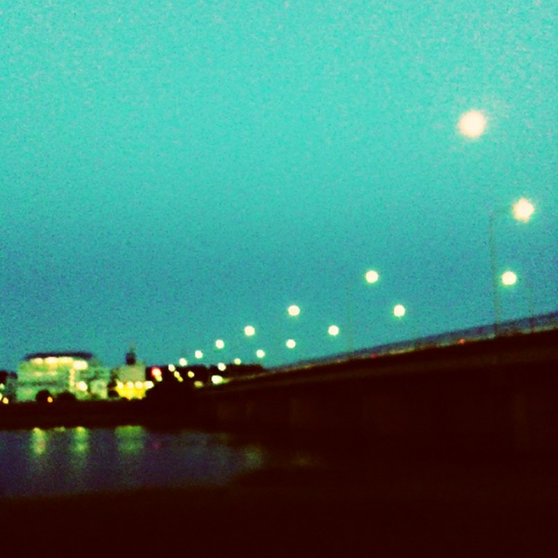 橋と月
