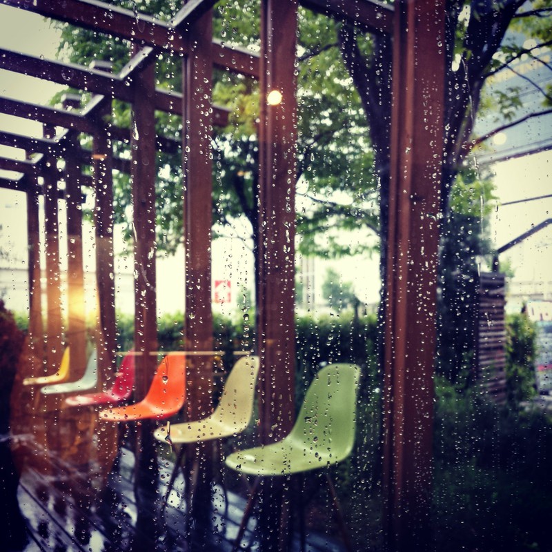 chairs in the rain