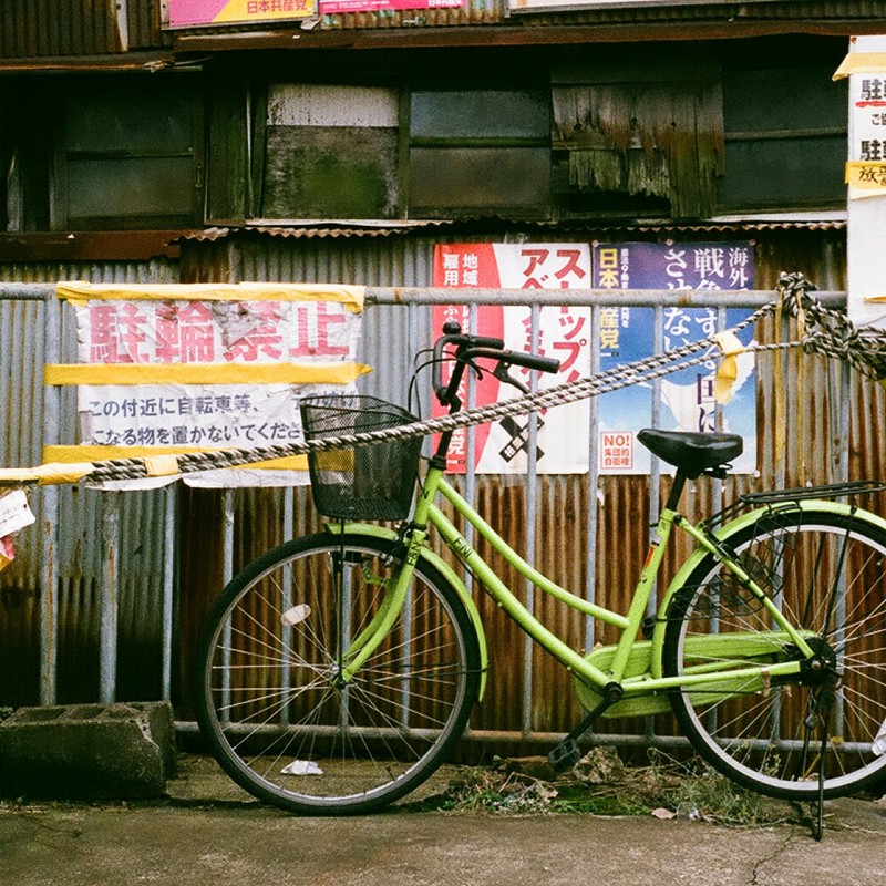 貼紙と自転車