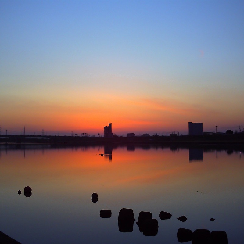 冬の筑後川(水天宮付近の河原より)