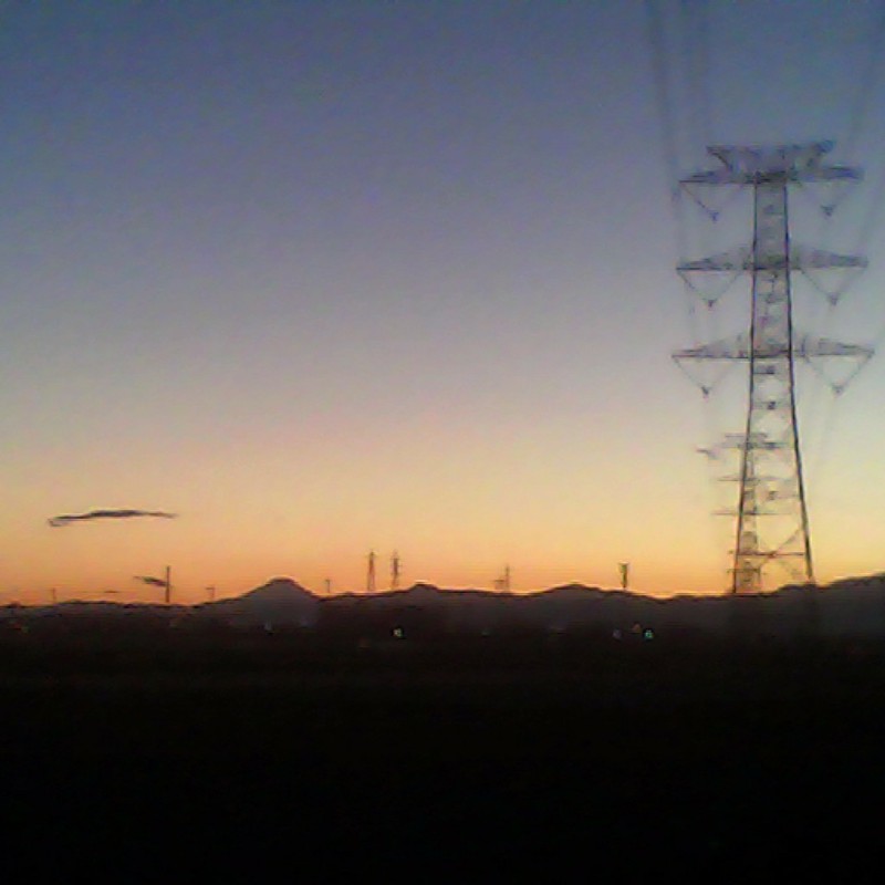 2013/12/29_夕暮れの富士山と鉄塔