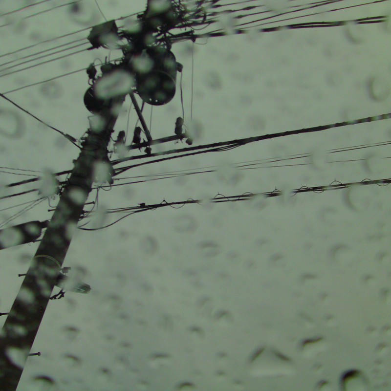 雨の日、電柱