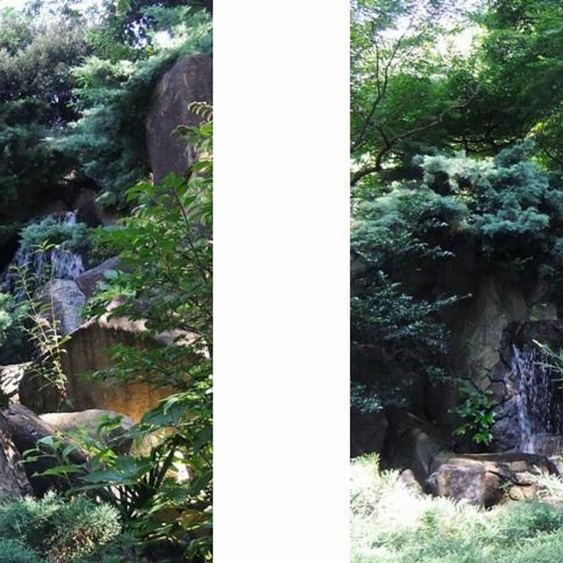 川口西公園内の滝
