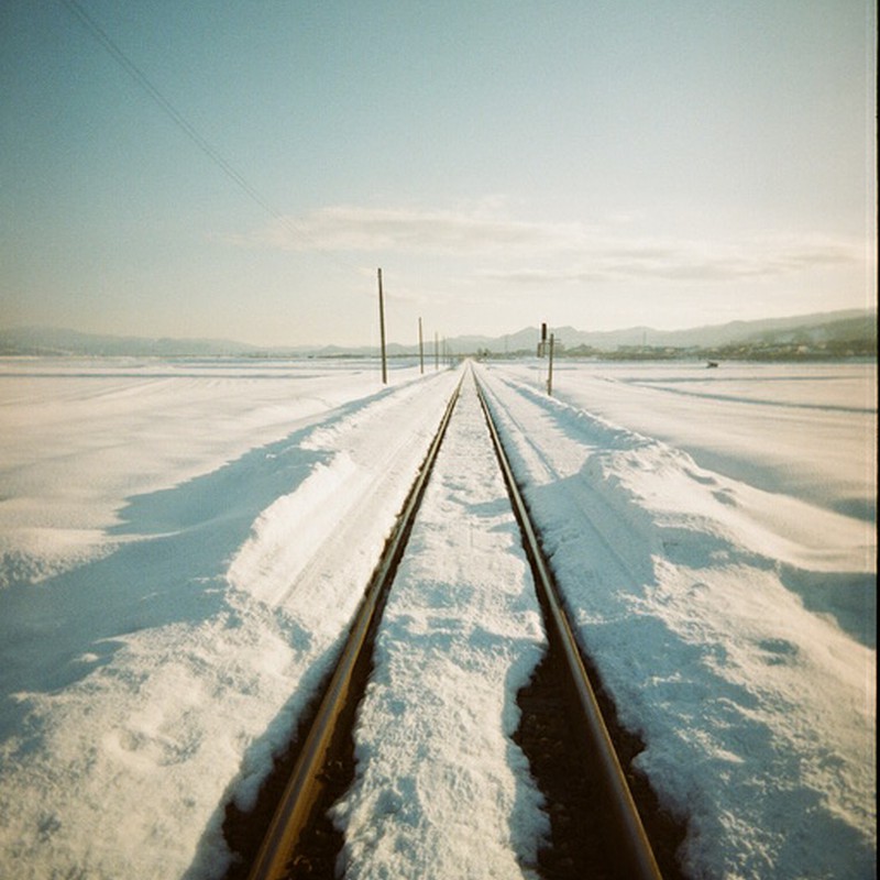 雪上の線路